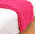 Chunky Pink Chenille Stickad Filt