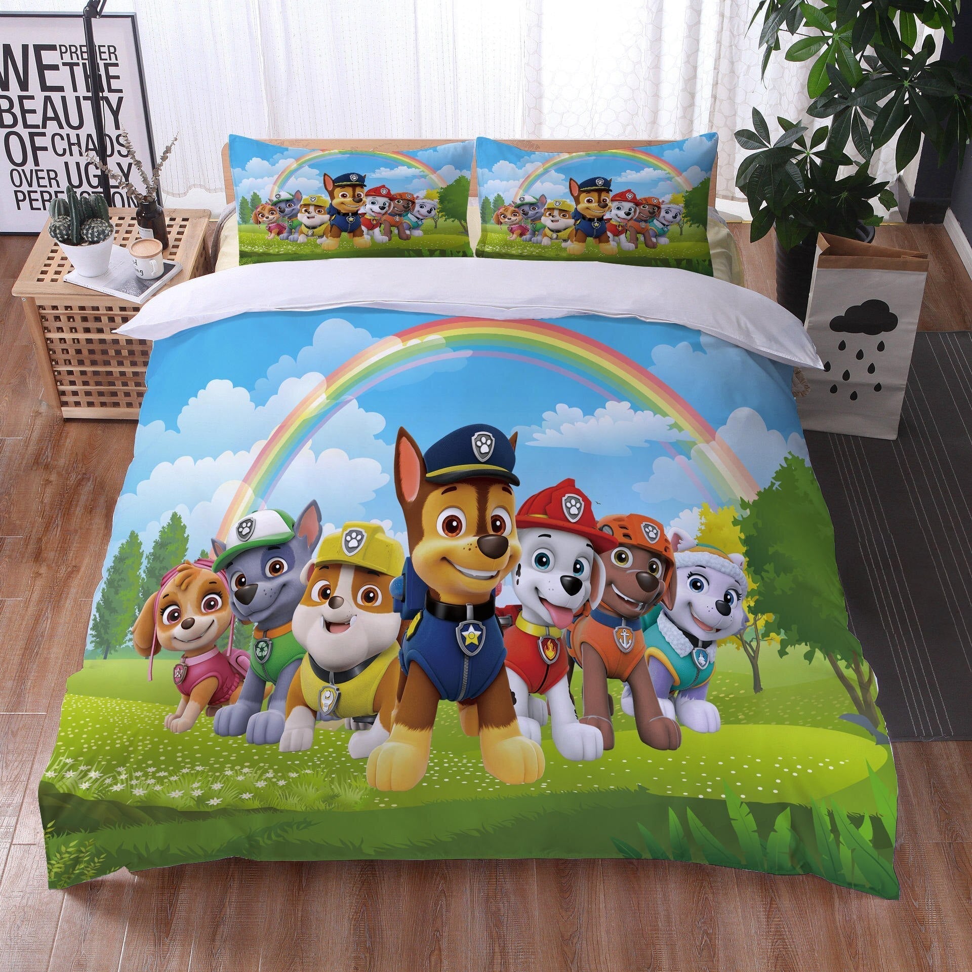 Paw Patrol Rainbow Team Påslakan