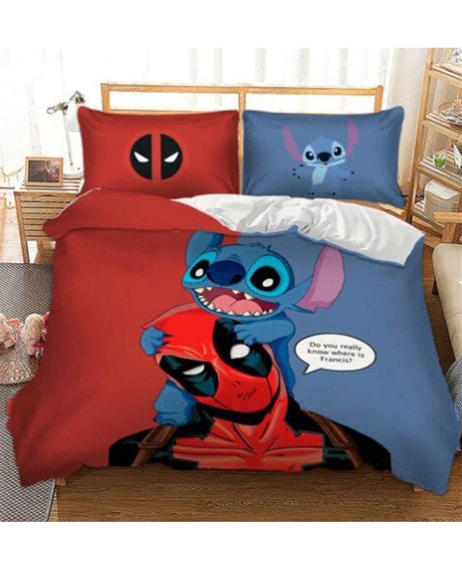 Stitch Och Deadpool Påslakan