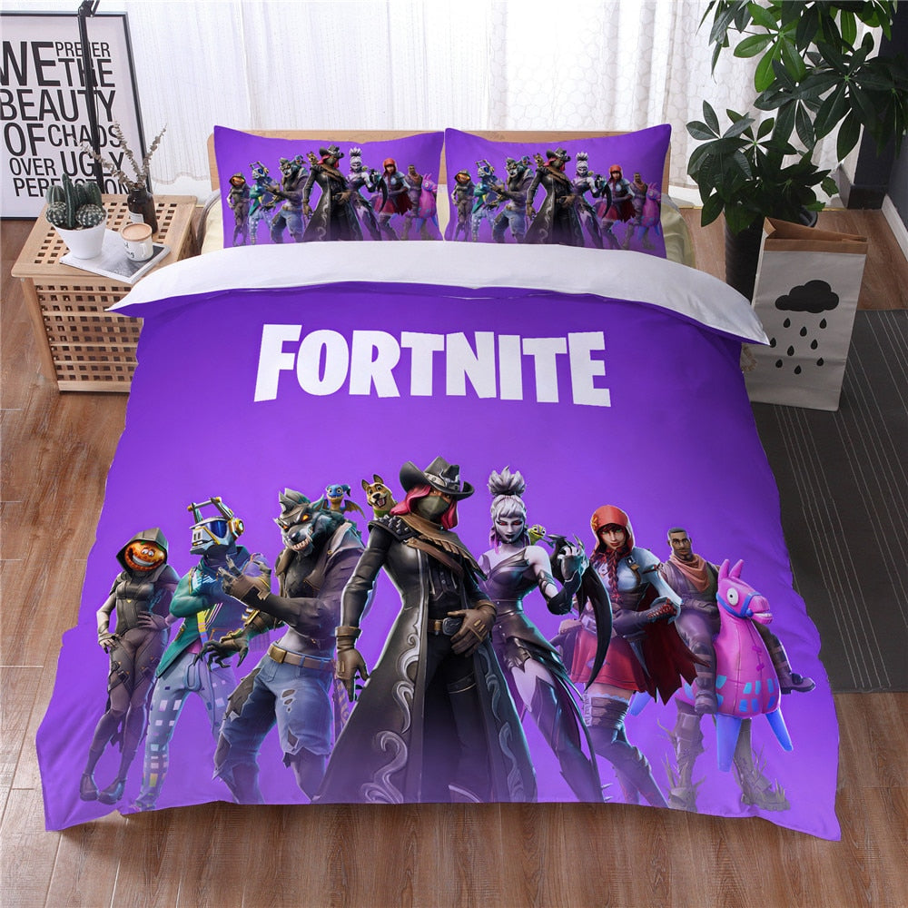 Lila Påslakan Fortnite-Karaktärer