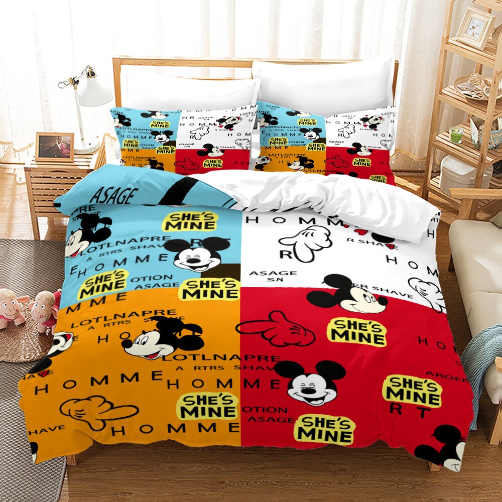 Färgglada Mickey Påslakan