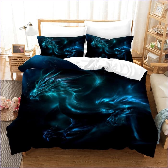 Ghost Blue Dragon Påslakan