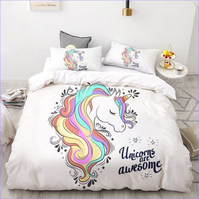 Flerfärgad Unicorn Påslakan
