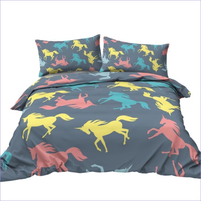 Flerfärgade Unicorns Påslakan