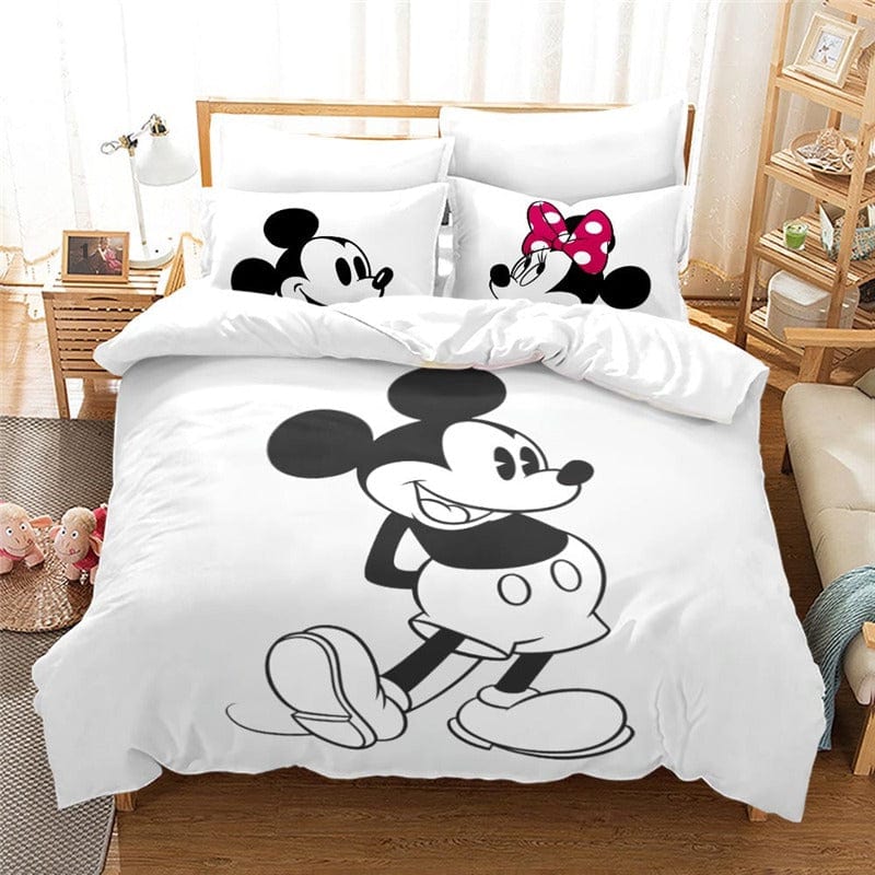 Mickey Och Minnie Svartvitt Påslakan