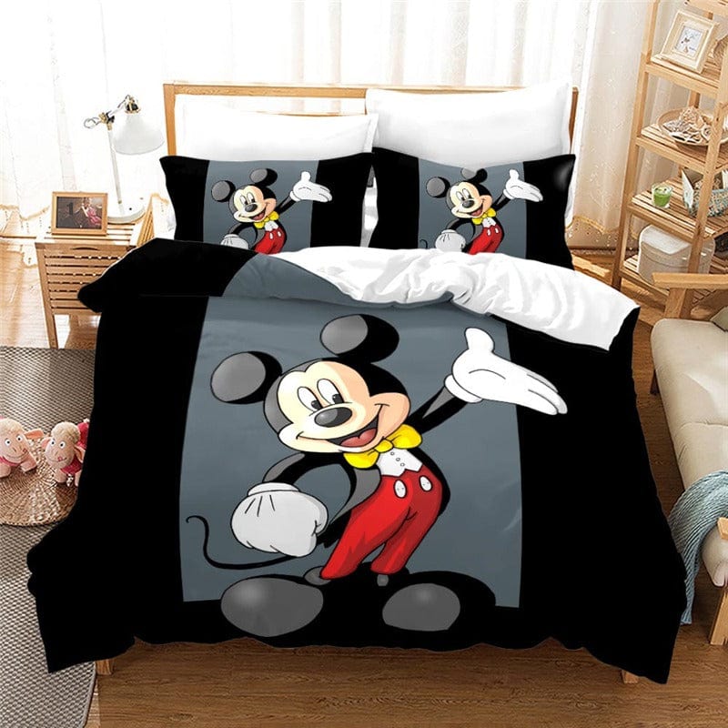 Svart Mickey Mouse Påslakan