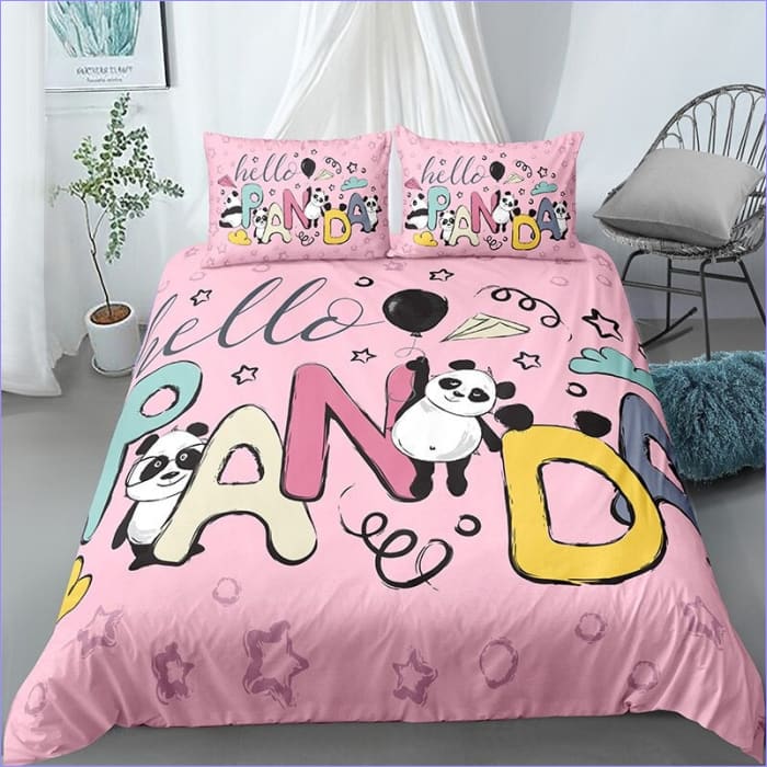 Hej Panda Rosa Påslakan