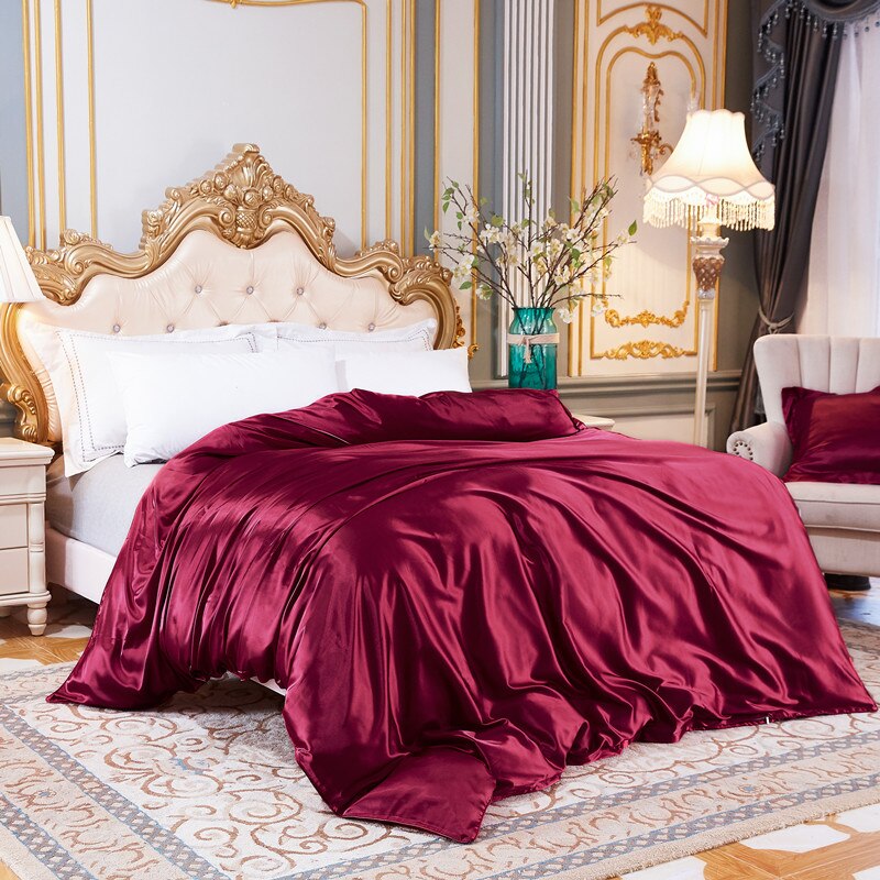 Vanligt Påslakan I Burgundy Ice Silk Satin